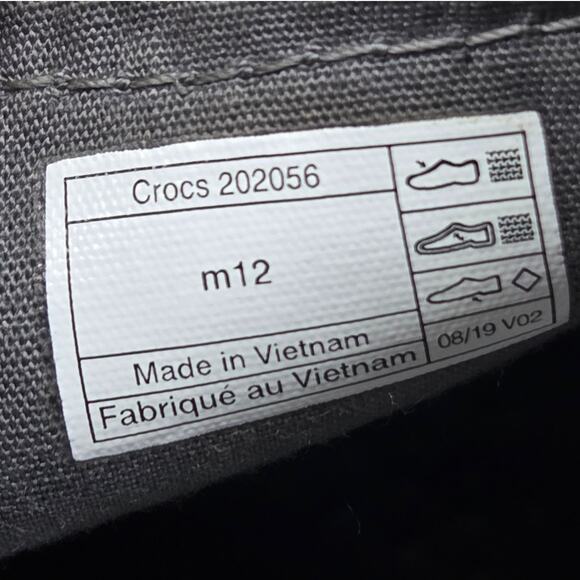 Crocs Santa Cruz 2 Light Gray Canvas Slip On Loafers Men’s Size 12 - Picture 9 of 10